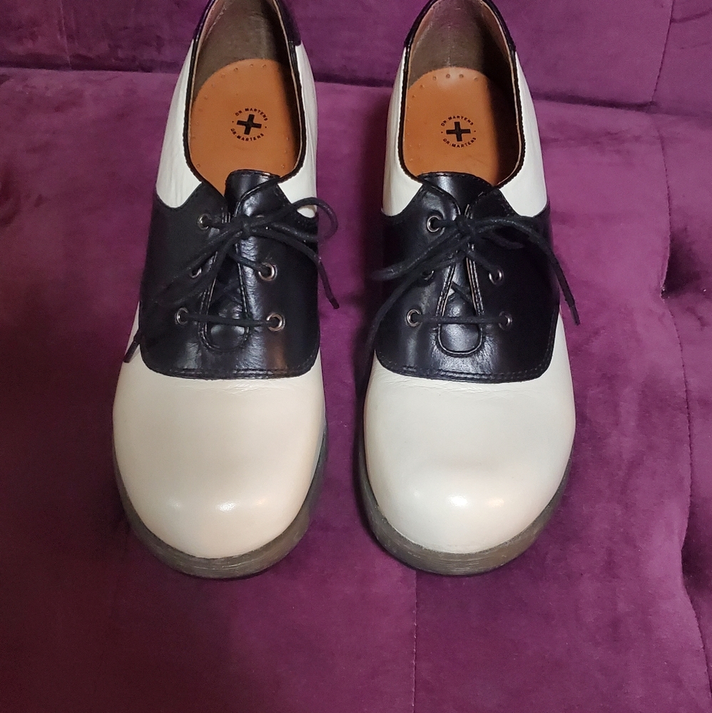 Dr. Martens Sara 3 Eye Saddle Shoe Heels    Wm- 9